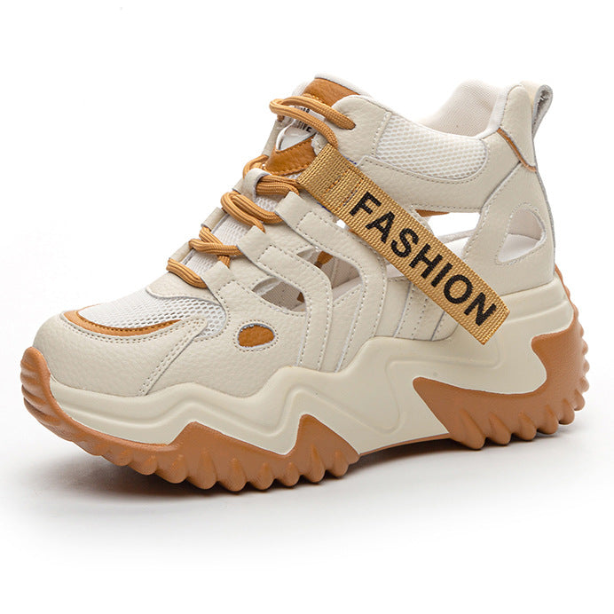 Women's Increasing Insole Authentic Clunky Spring Versatile Korean Platform Muffin Women's Casual Shoes
