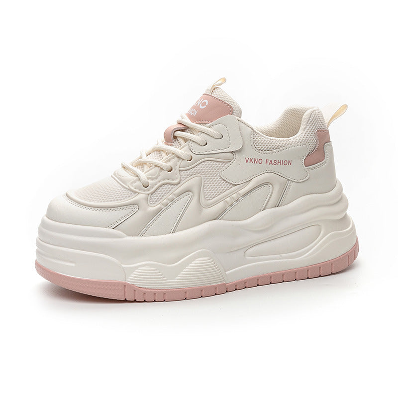 Women's Hidden White Spring Leisure Platform Breathable Small Women's Casual Shoes