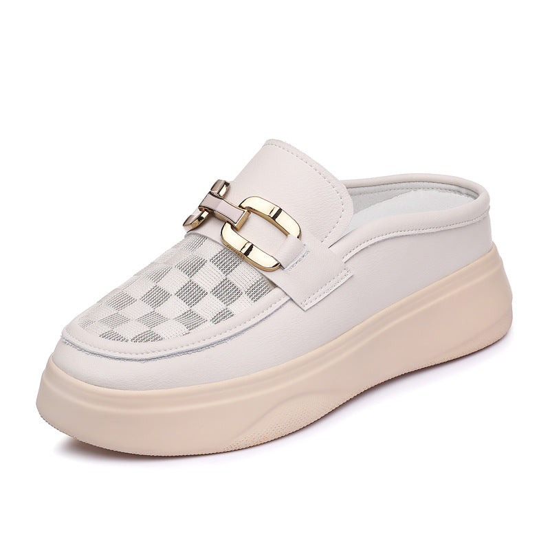 Women's Wear White Thick Bottom Height Increasing Slippers