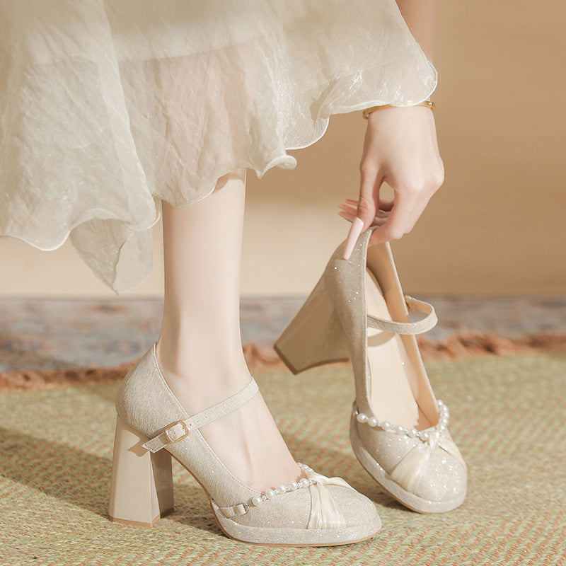 Women's With Skirt Chunky Pumps Long-term Wear Not Tired Feet Cute Women's Fashion Shoes