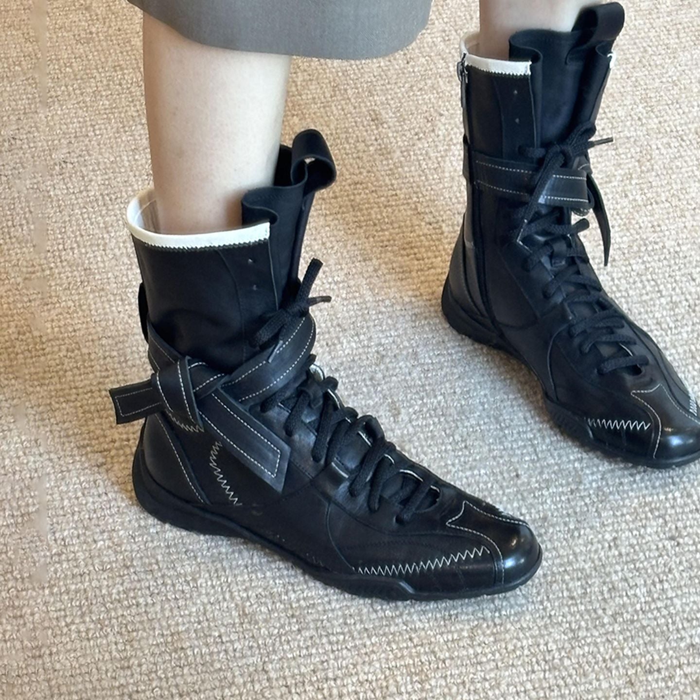 Handsome Boxing Sport Side Zipper Height Increasing Insole Slimming Versatile Boots