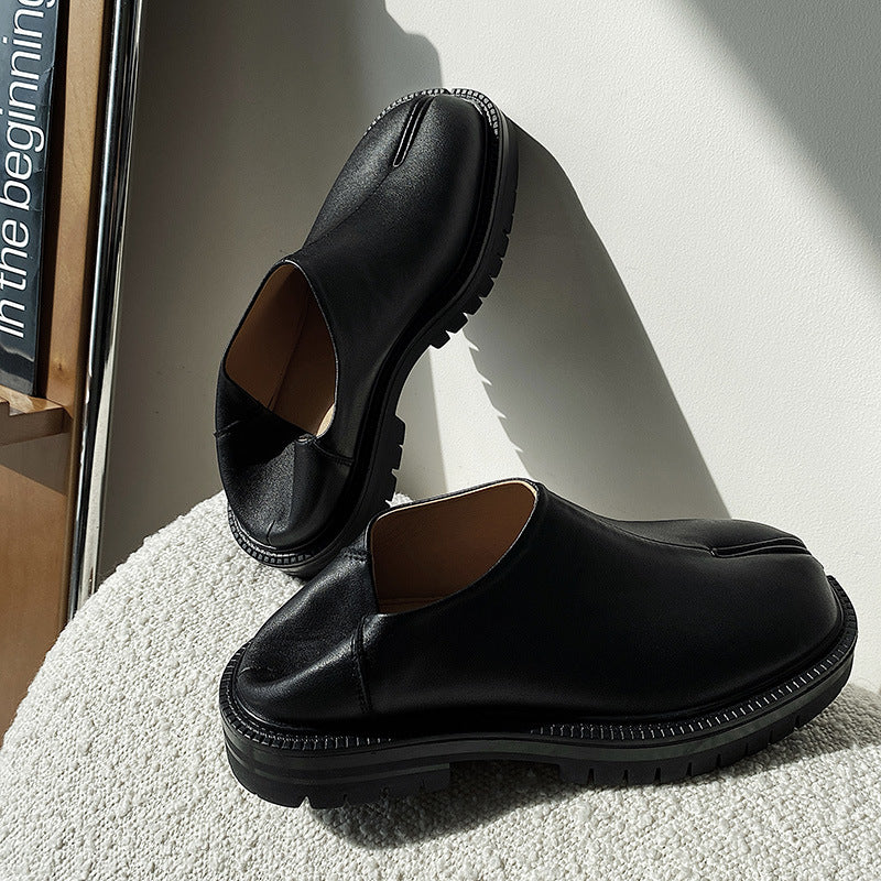 Design Slip-on Male Female Personality Horseshoe Men's Casual Leather Shoes