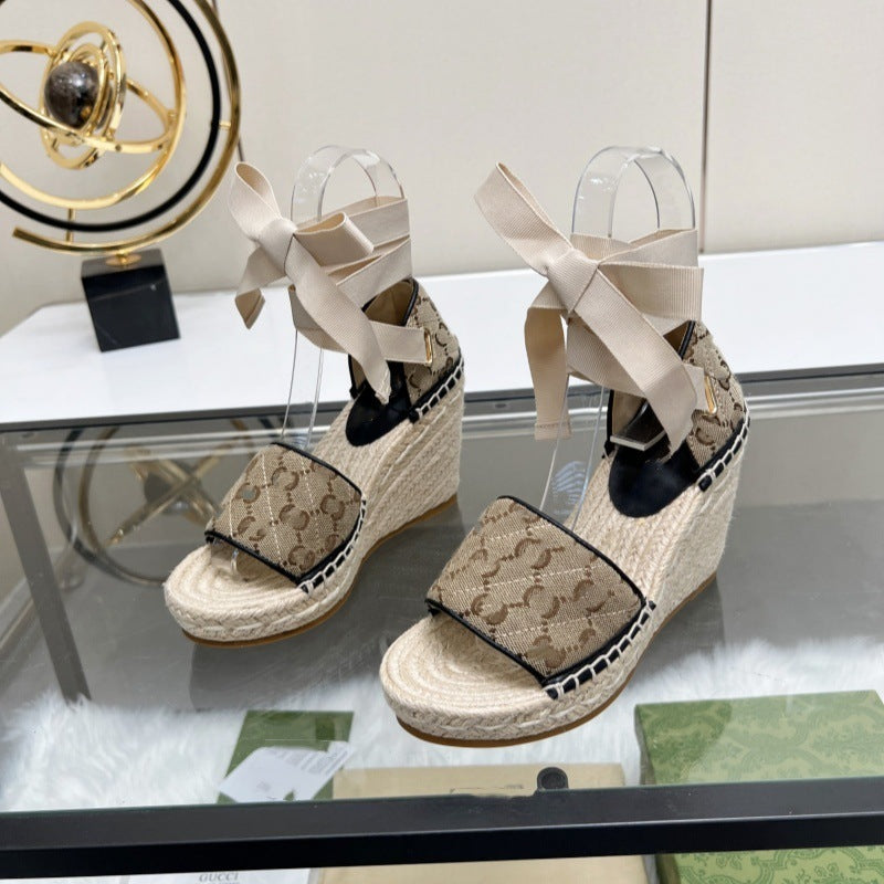 Women's Nigeria Wedge Hemp Rope Trendy Flat Slippers