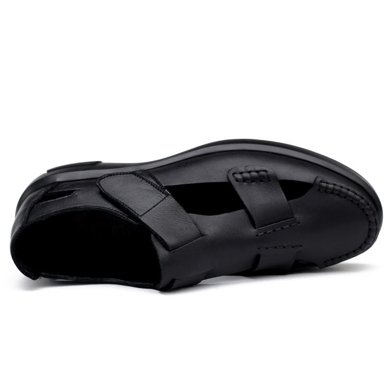Men's Autumn Genuine Breathable Hollow Out Soft Hole Sandals