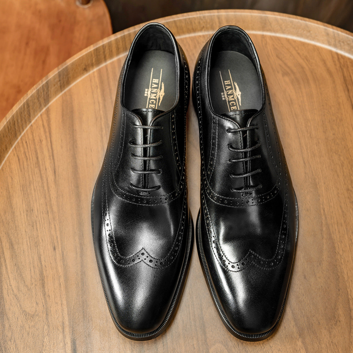 Men's Formal Oxford Brogue Cowhide Plus Size Leather Shoes