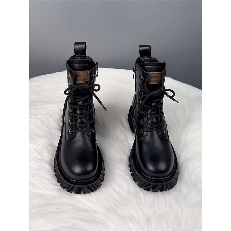 Women's Martin British Style Trendy Platform Ankle Women's Leather Boots