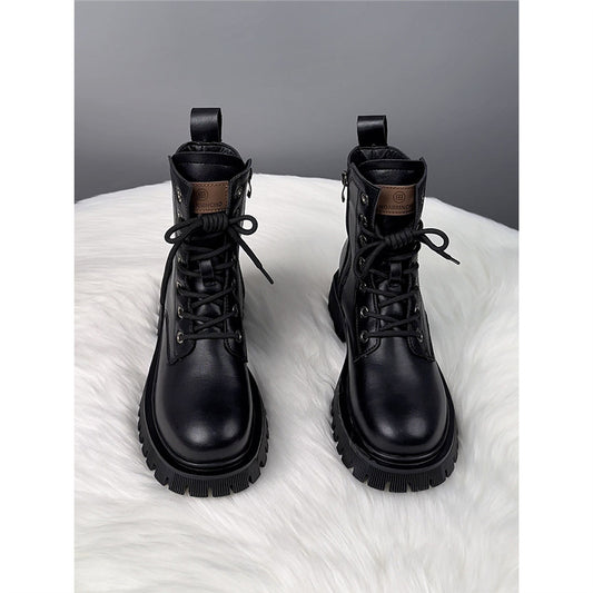 Women's Martin British Style Trendy Platform Ankle Women's Leather Boots