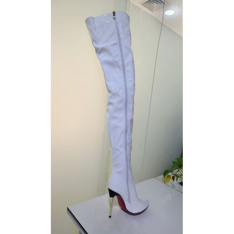 Women's Thigh Below The Knee Plus Size Metal Fashion Heels