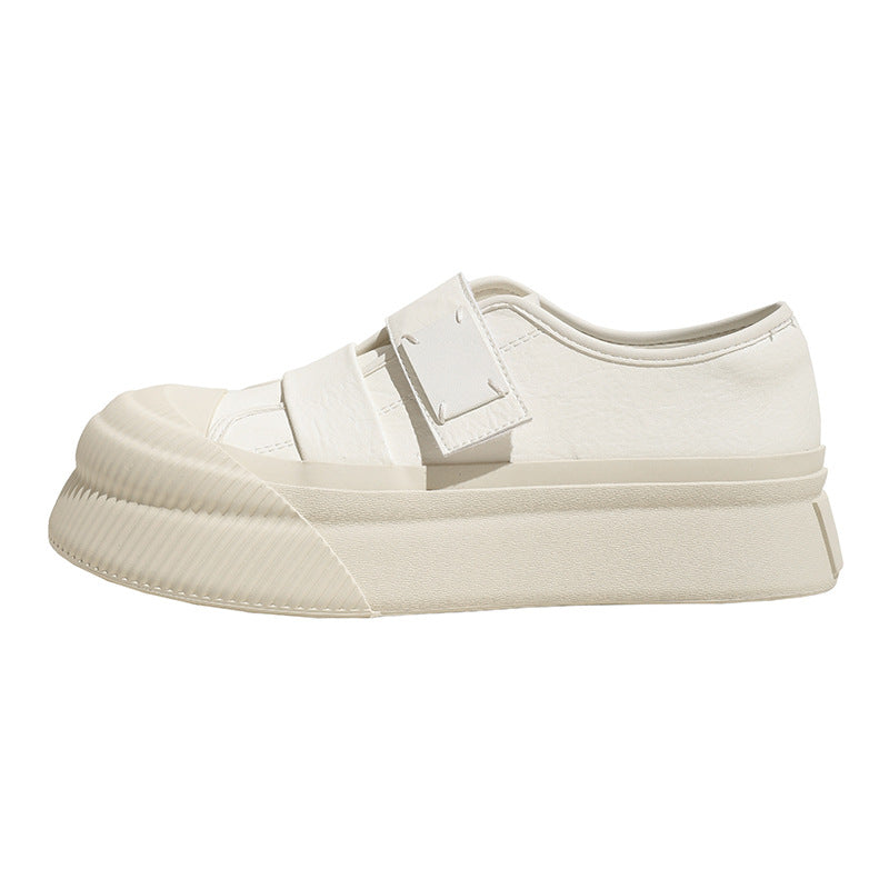 Women's Su Velcro Platform White Round Toe Casual Shoes