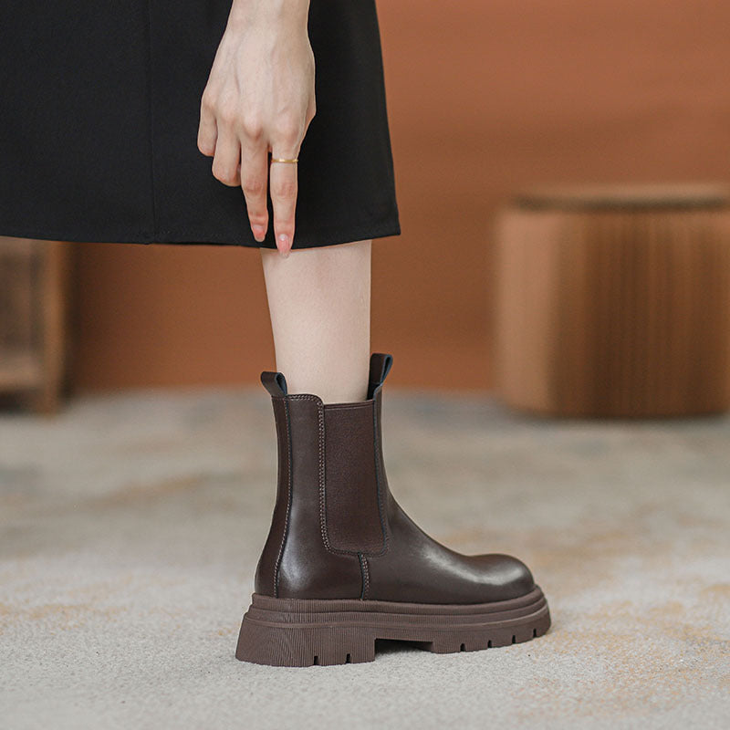 Martin Female Platform Ankle British Style Boots