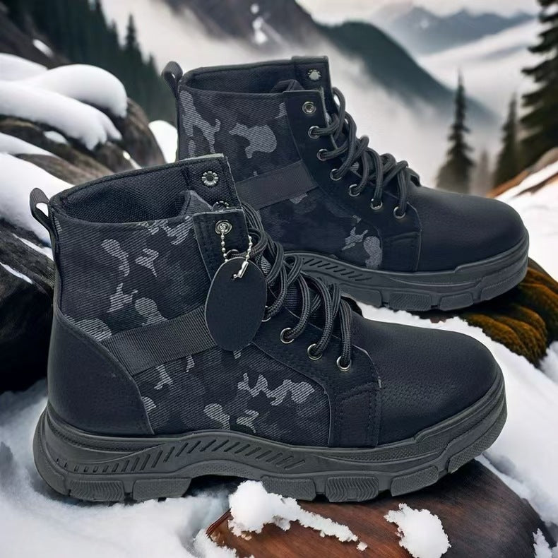 Men's Breathable Camouflage Print Lightweight Soft Sole Martin Boots