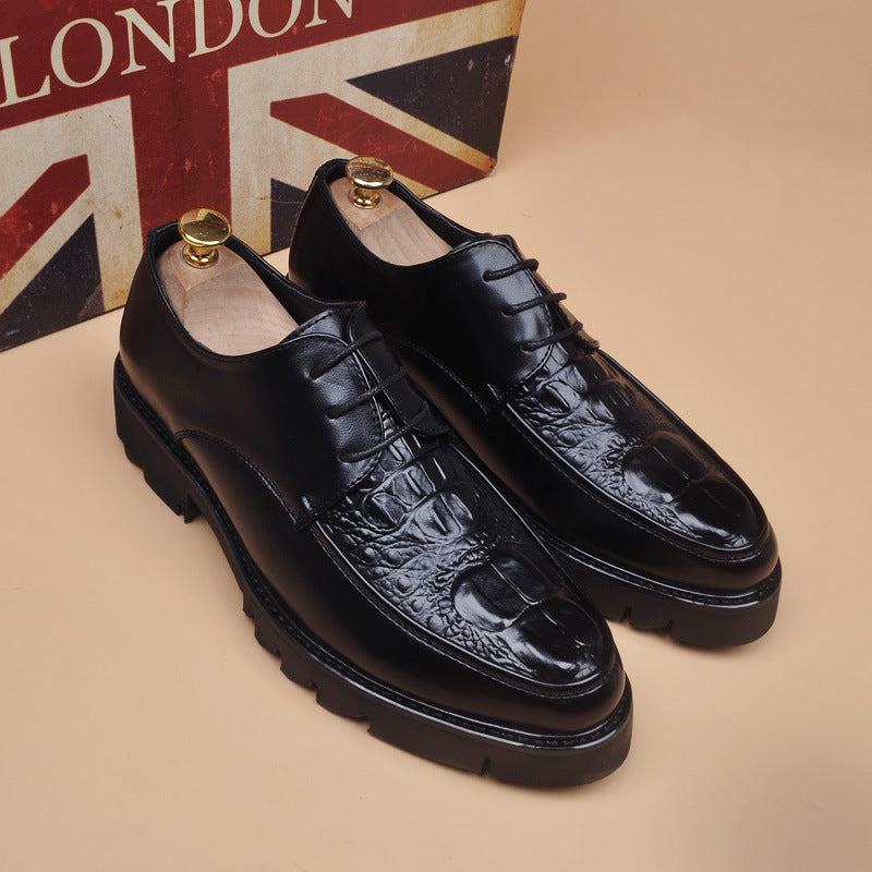 Men's Platform Height Increasing Insole Trendy Korean Men's Business Leather Shoes