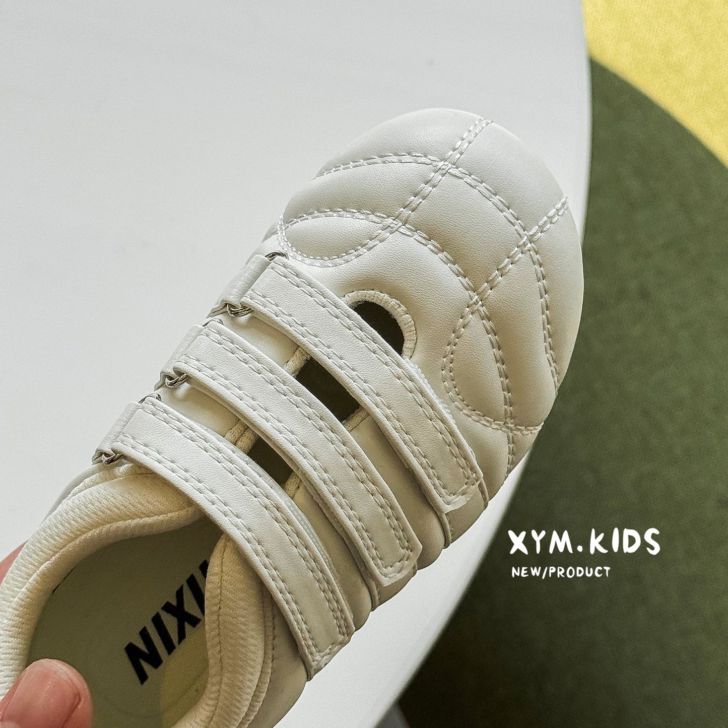 Children's Korean Style Fashionable Velcro Soft Bottom Leather Shoes