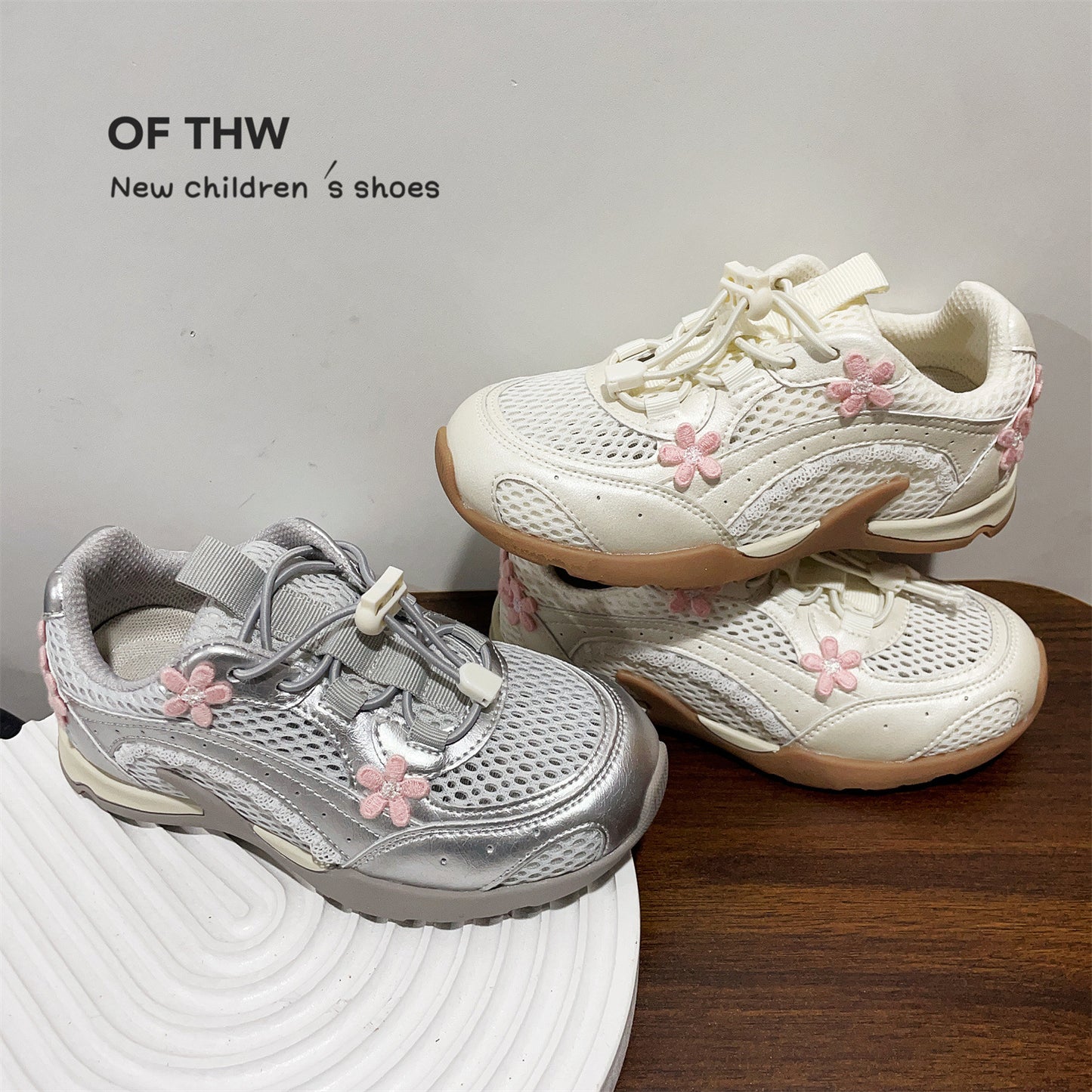 Children's Cute Flowers Little Single Mesh Breathable Soft Casual Shoes