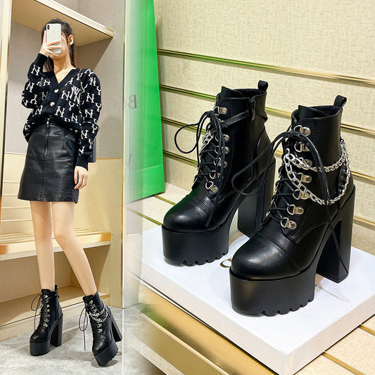 Women's Martin Thick-soled High Chunky Plus Size Boots