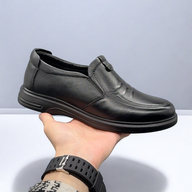 Men's Cowhide Autumn Genuine Breathable Lightweight Comfortable Slip-on Men's Casual Leather Shoes