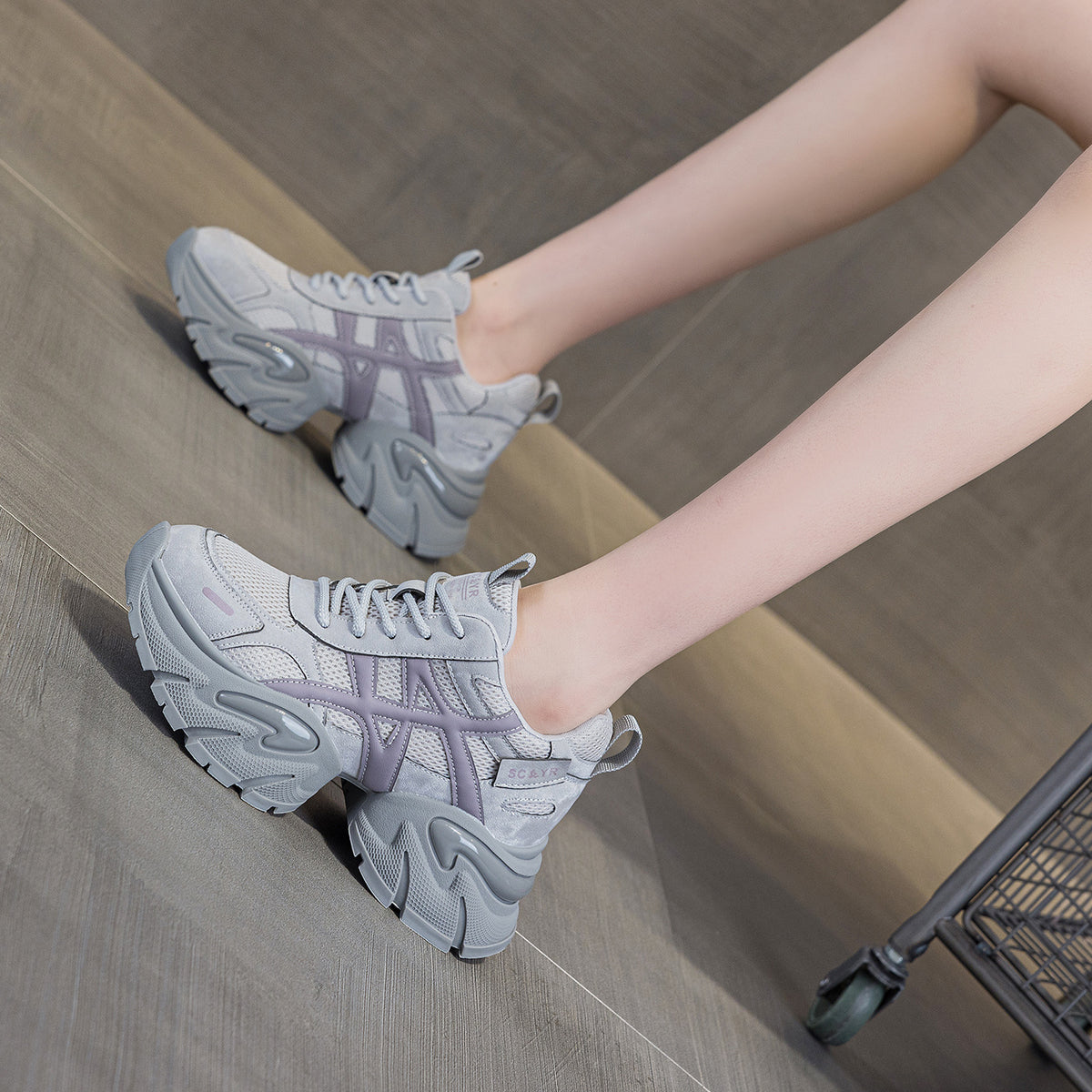 Women's Retro Patchwork Dad Autumn Platform Heightened Fashion Sneakers