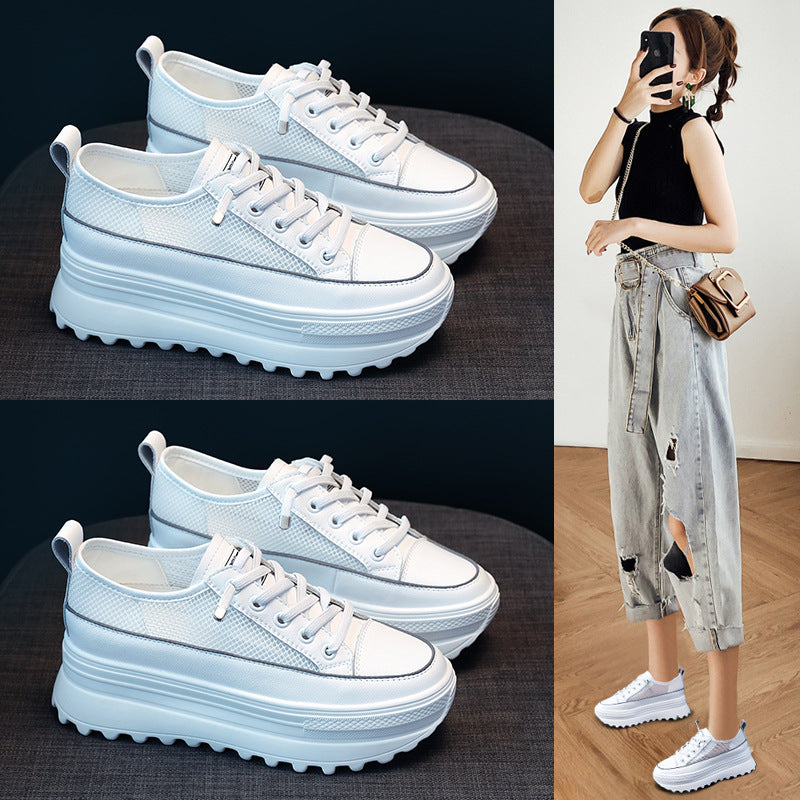 Women's Hidden White Summer Breathable Mesh Versatile Casual Shoes