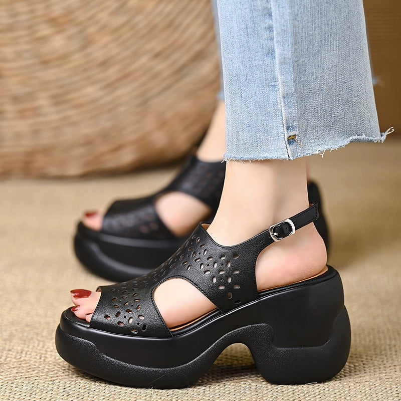 Women's Roman Style Soft Comfortable Out Fashion Strap Platform Sandals