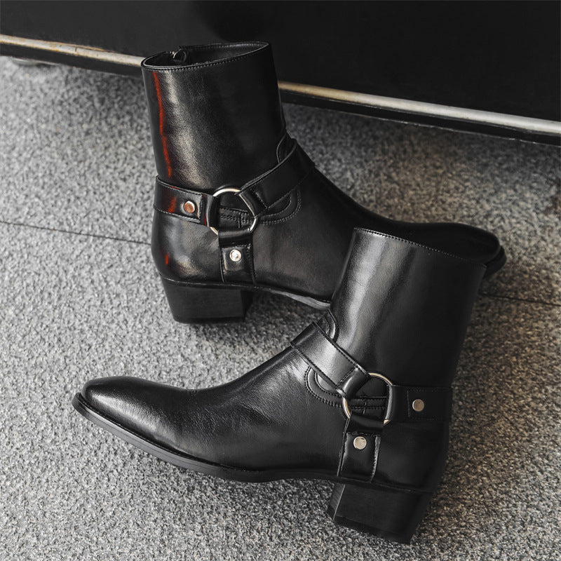 Men's Martin Chelsea Zipper Short Motorcycle Trendy Boots