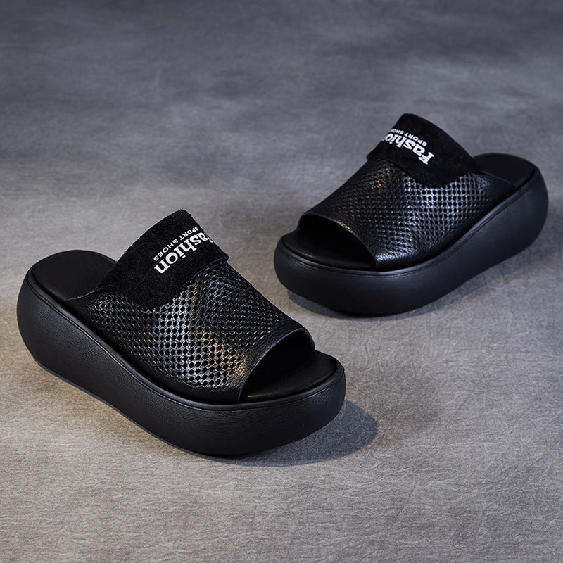 One-word Outer Wear Genuine Thick Bottom Versatile Outdoor Open Slippers