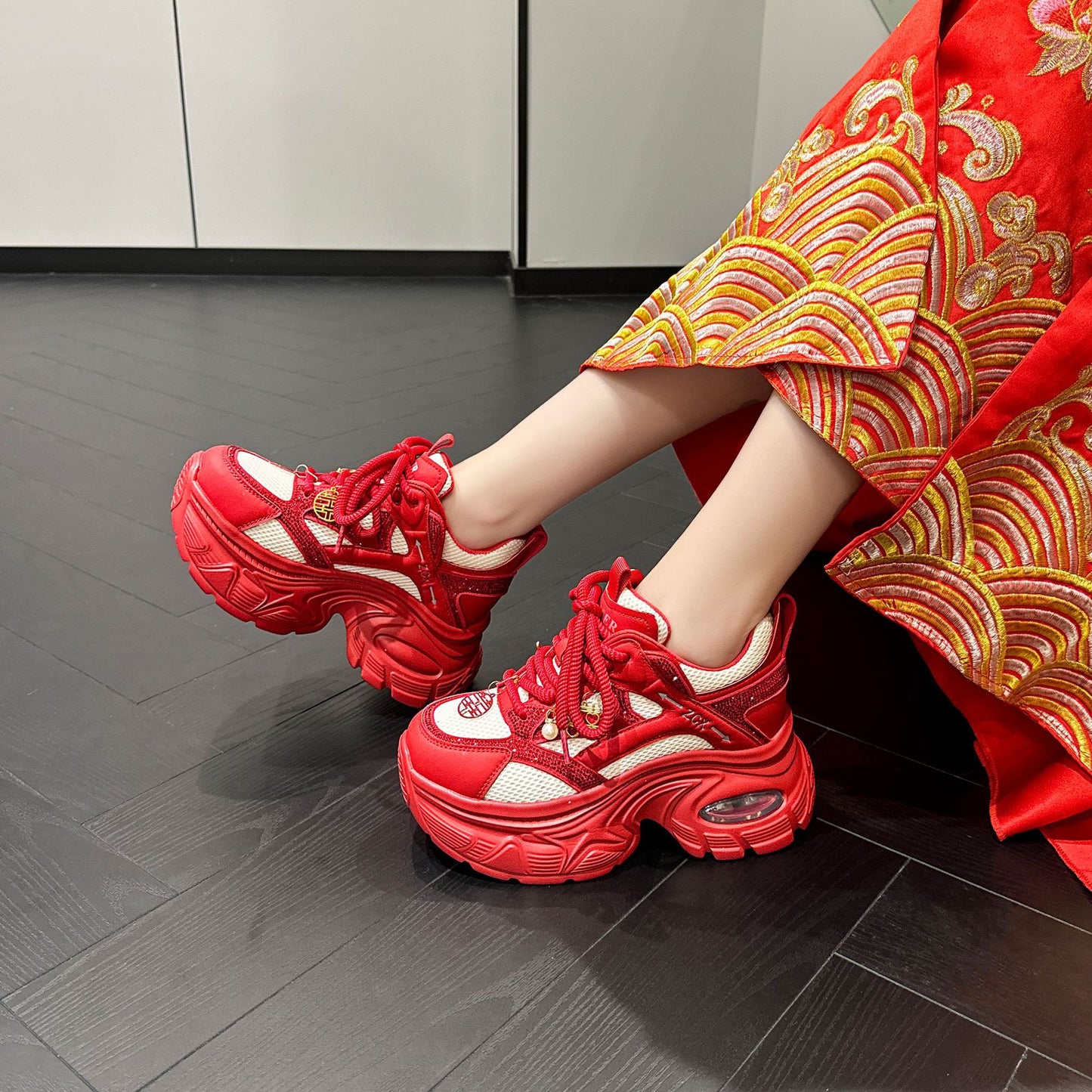 Wedding Female Life Red High Dad Raise The Bottom Bridesmaid Heels
