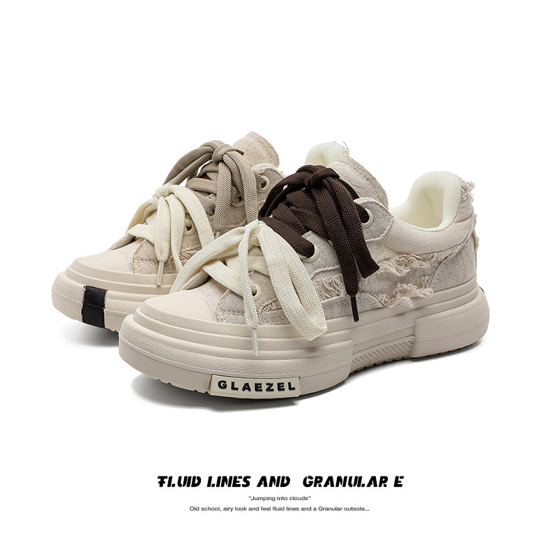 Women's & Men's Height Increasing Couple Retro Platform Design Men's Board Shoes