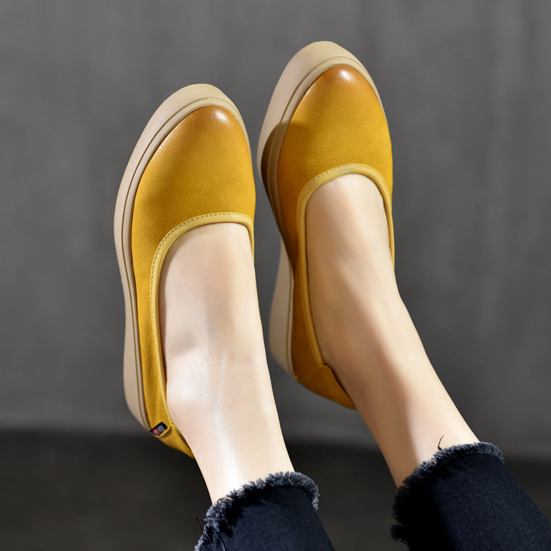 Women's Be Combined First Layer Cowhide Pointed Women's Shoes