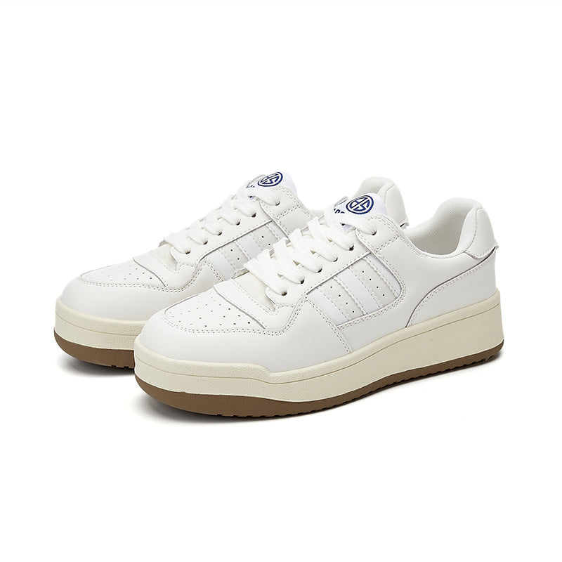 Women's White Lightweight Soft Platform Sports Versatile Hight Increasing Women's Casual Shoes