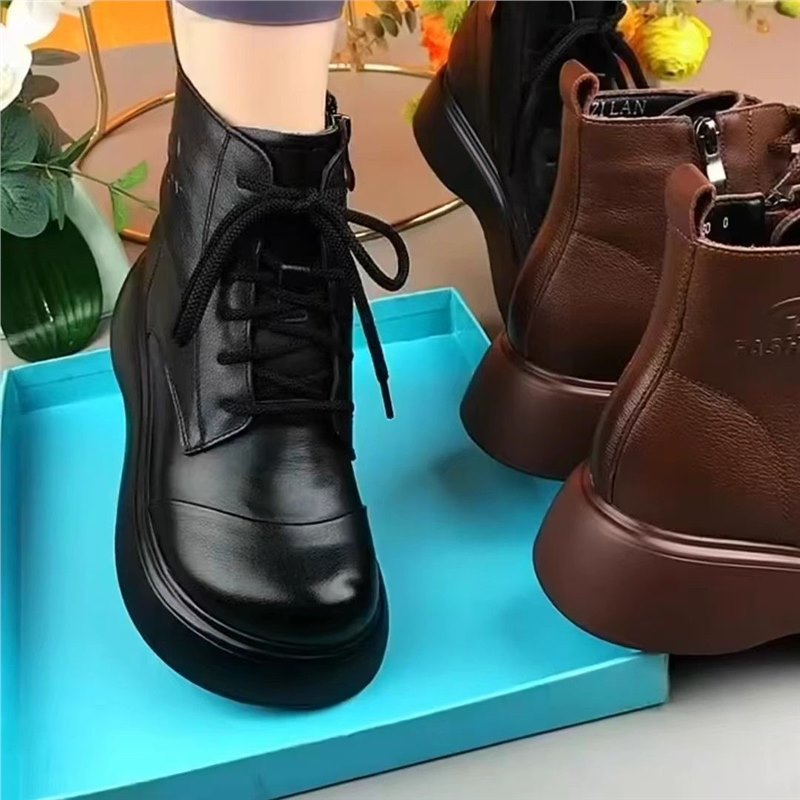 Women's Platform Martin Fleece-lined Warm Mother's Cotton Soft Women's Leather Boots