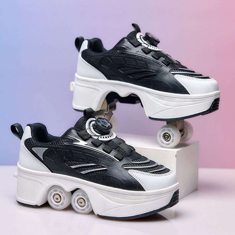 Children's Summer Walking Slip-on Flashing Light Boys Skating Primary School Four Children's Sports Shoes