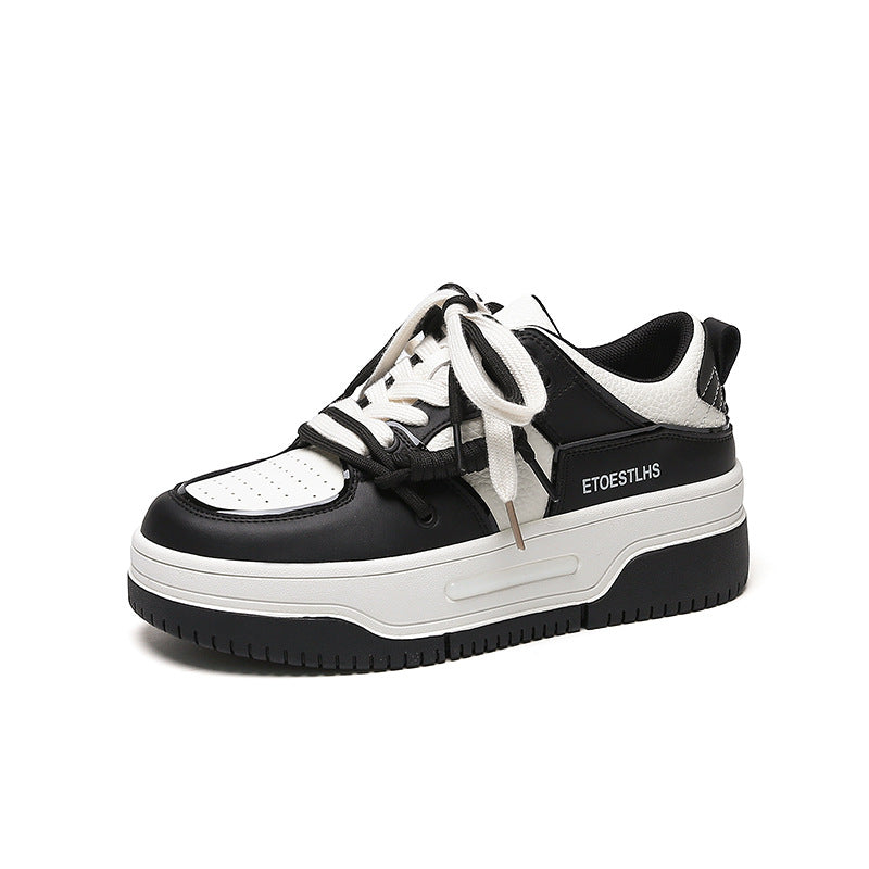 Women's Straight Hair Genuine Board Versatile Platform Sneakers