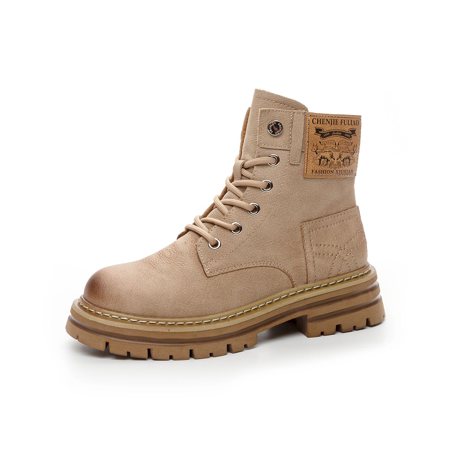 Women's Cowhide Martin Summer Waterproof Outdoor Travel Height Increasing Insole Retro Women's Leather Boots