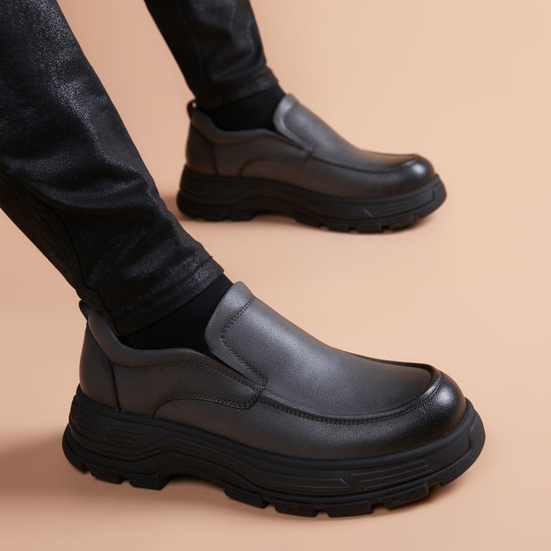 Men's Commuter Grip Pattern Formal British Fashion Men's Business Leather Shoes