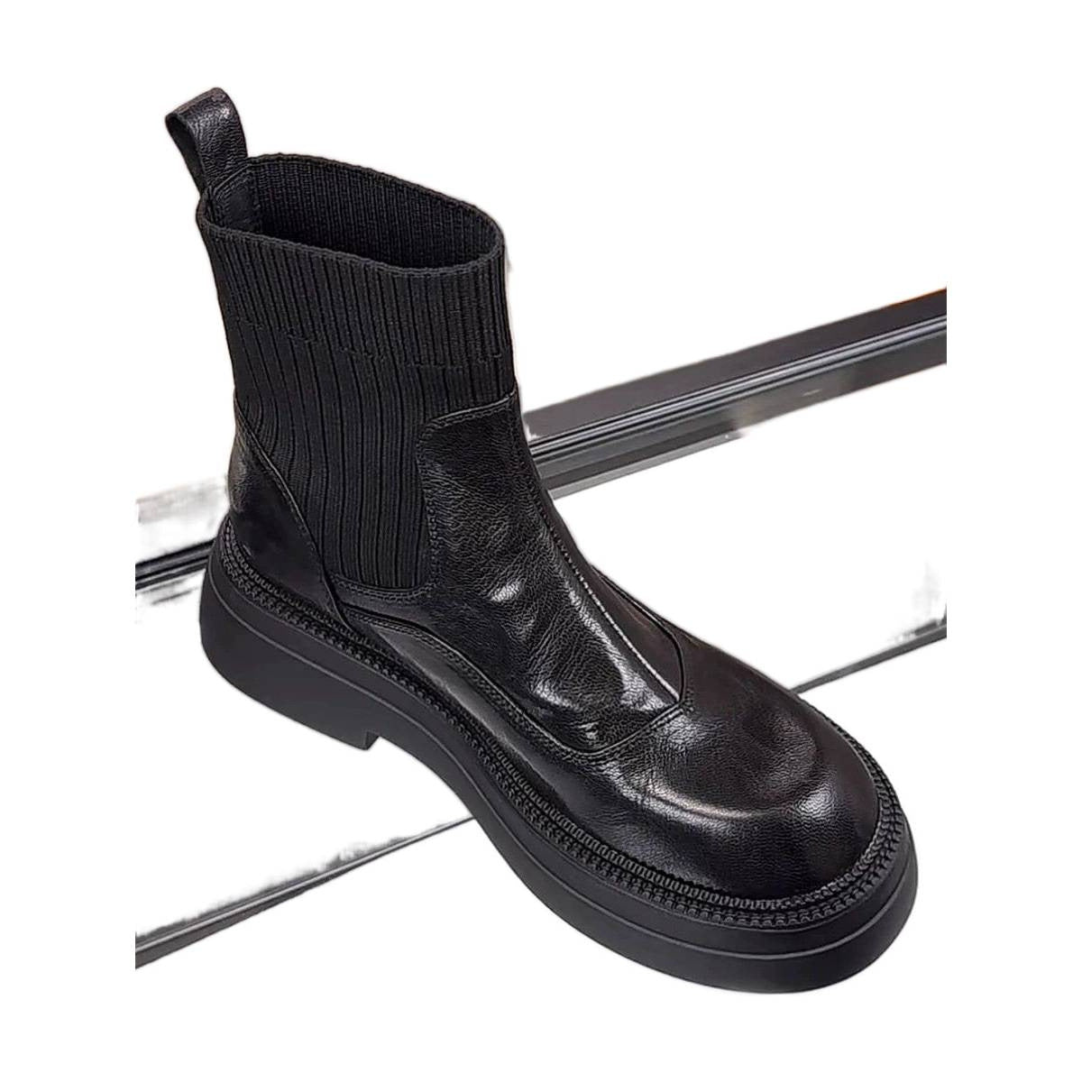 Women's British Style Platform Martin Fleece Lined For Boots