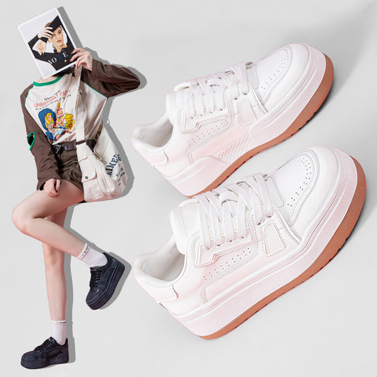 Women's White For Spring Thick-soled Sports Skate Women's Board Shoes