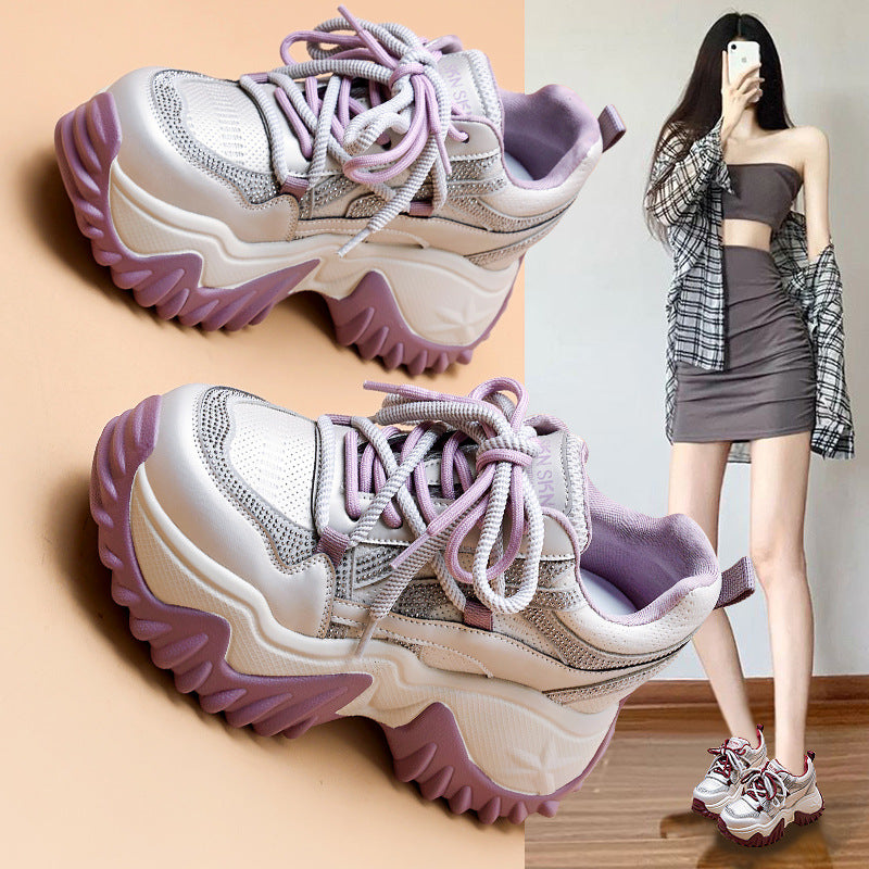 Women's Dad Spring Rhinestone Fashion Heightened Daddy Women's Sports Shoes