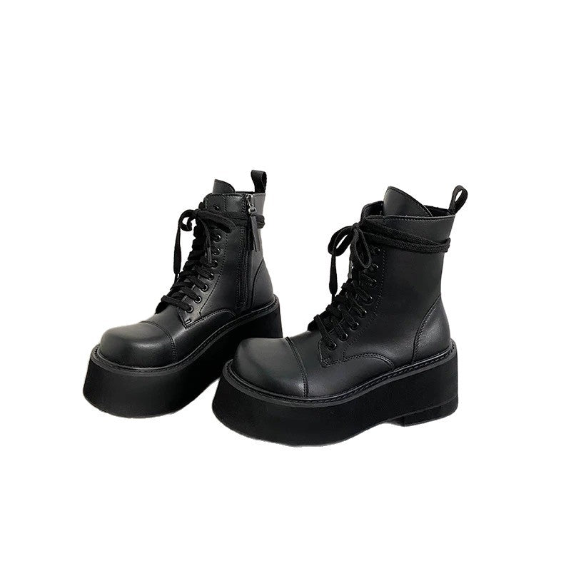 Women's Second Hair Super Thick Bottom Martin Cool Knight Hot Small Women's Leather Boots