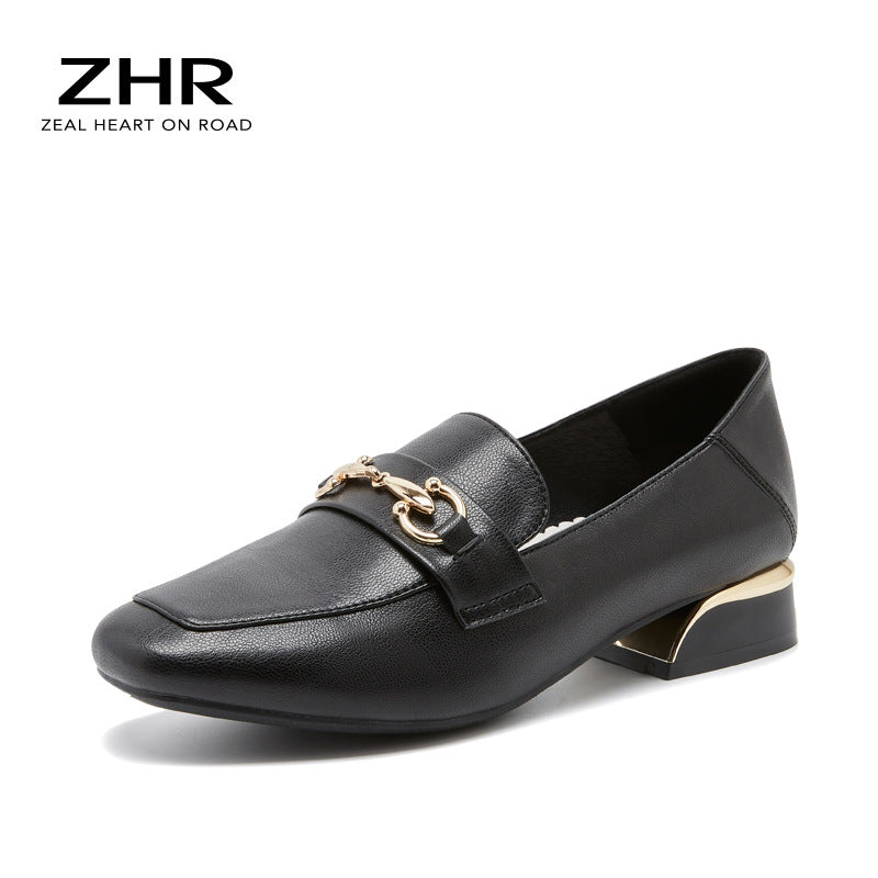 Women's New Versatile Square Toe Chunky Women's Shoes