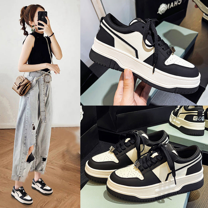 Women's White High Sense Soft Bottom Skateboard Sneakers