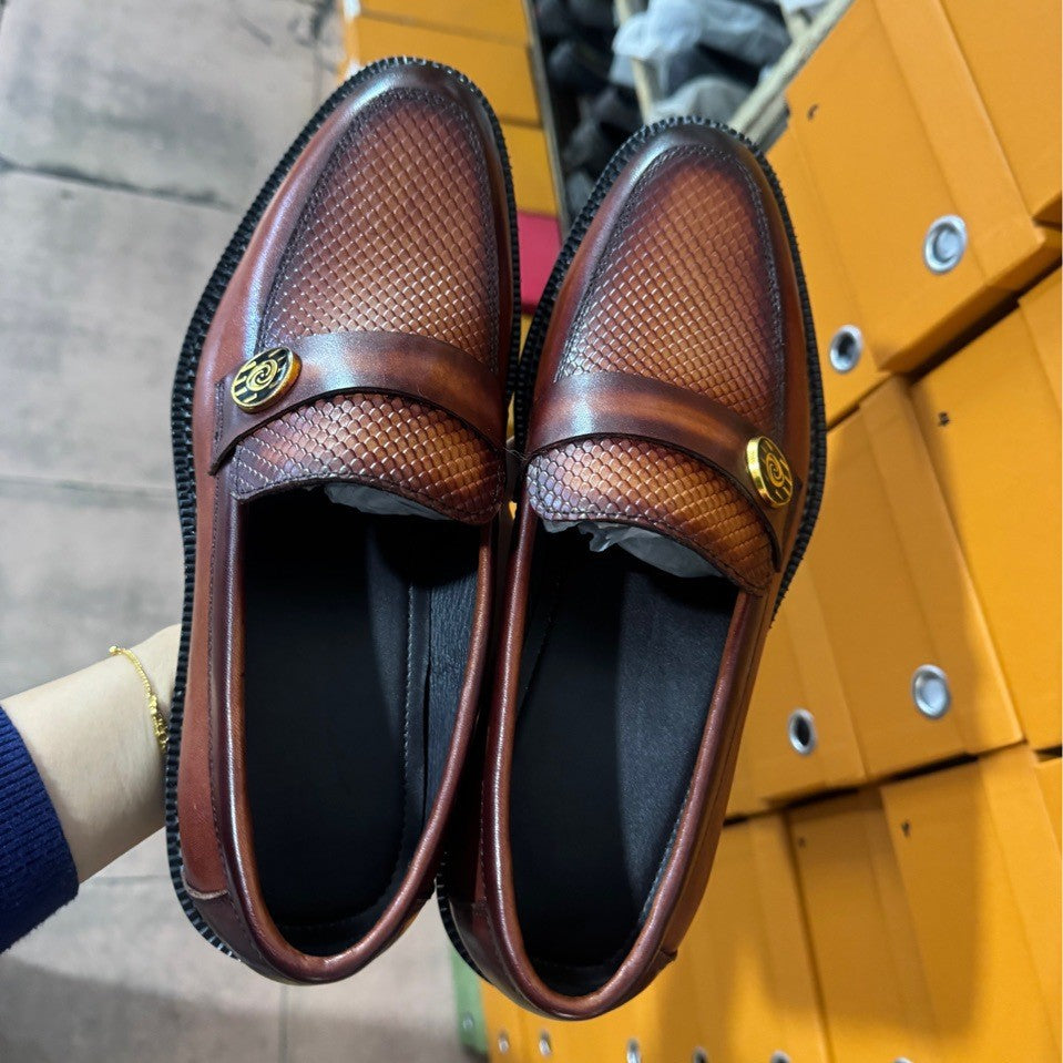 Men's Original Standard Box Soft Trendy Slip-on Lazy Dad Leather Shoes