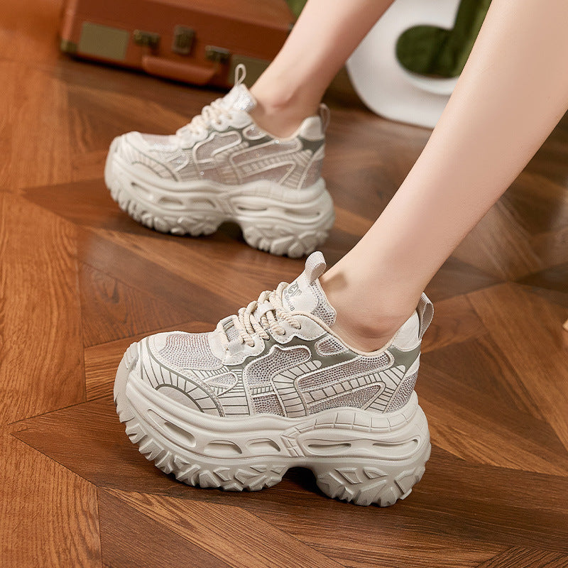 Women's Thick Bottom Height Increasing Insole Dad Autumn Small Men's Shoes