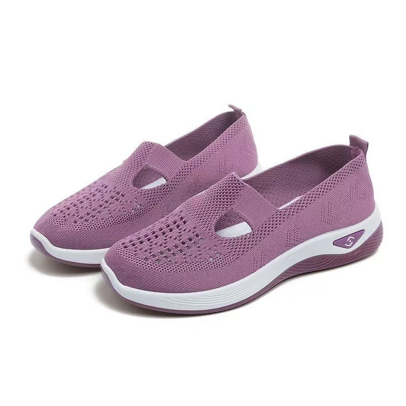 Women's Thick-soled Cloth Old Slip-on Mesh Surface Hollowed Casual Shoes