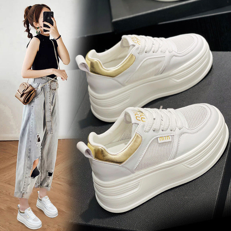 Women's Height Increasing Insole Breathable White For Platform Board Sneakers