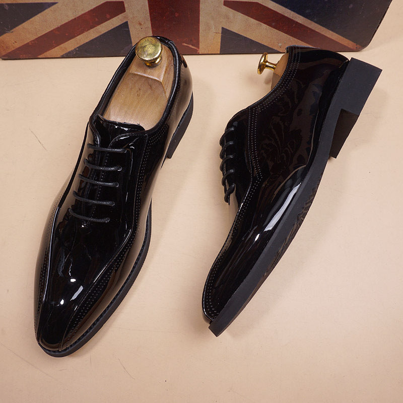 Men's Slip On Height Increasing Insole Retro Men's Business Leather Shoes