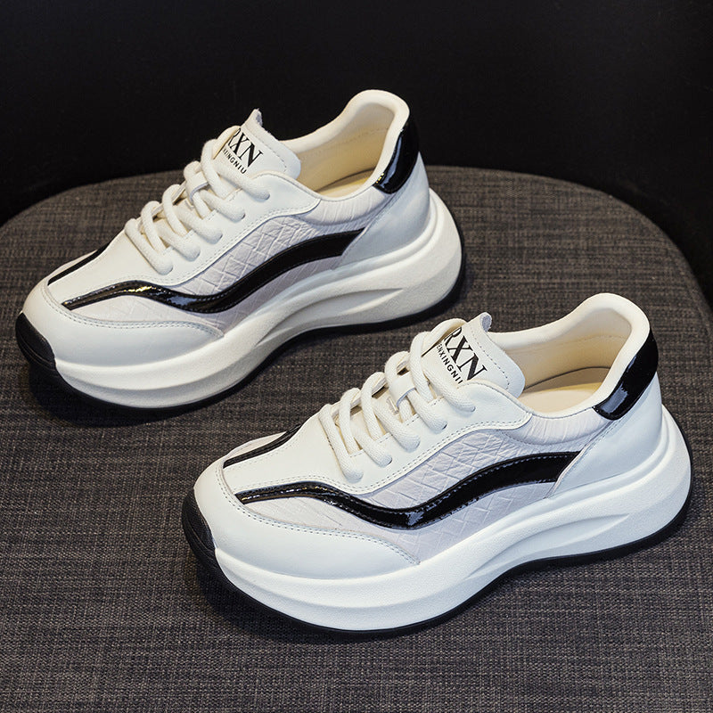 Women's Breathable Elevator Wild Soft Bottom White Men's Shoes