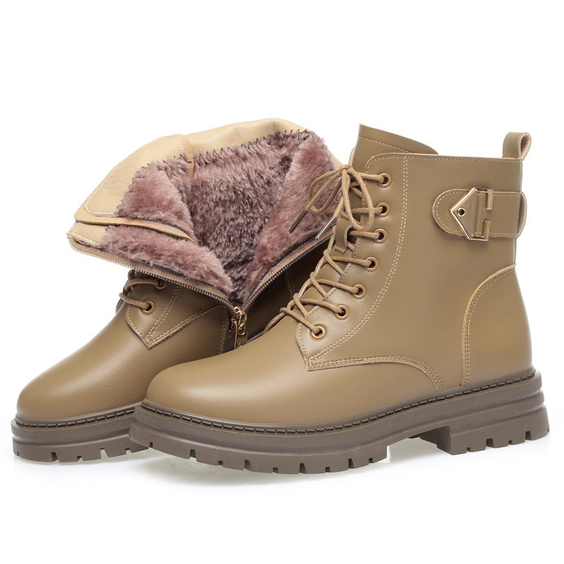 Women's Low Martin Winter Fleece-lined Soft Short Boots