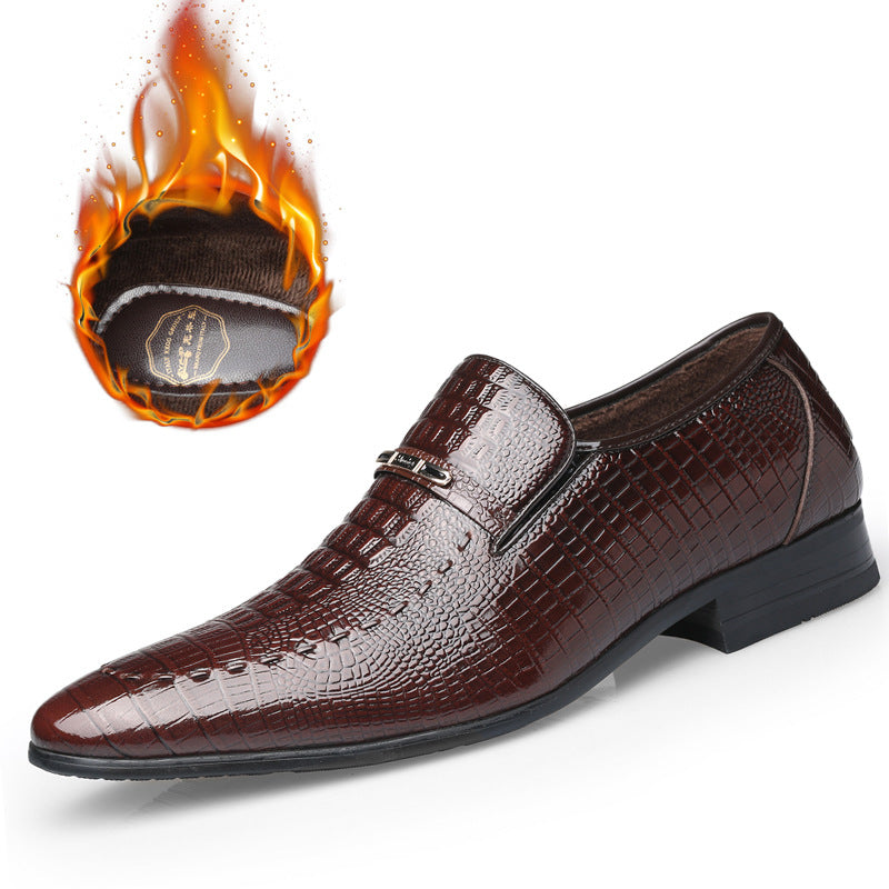 Men's Car Genuine Breathable Formal Wear Height Leather Shoes