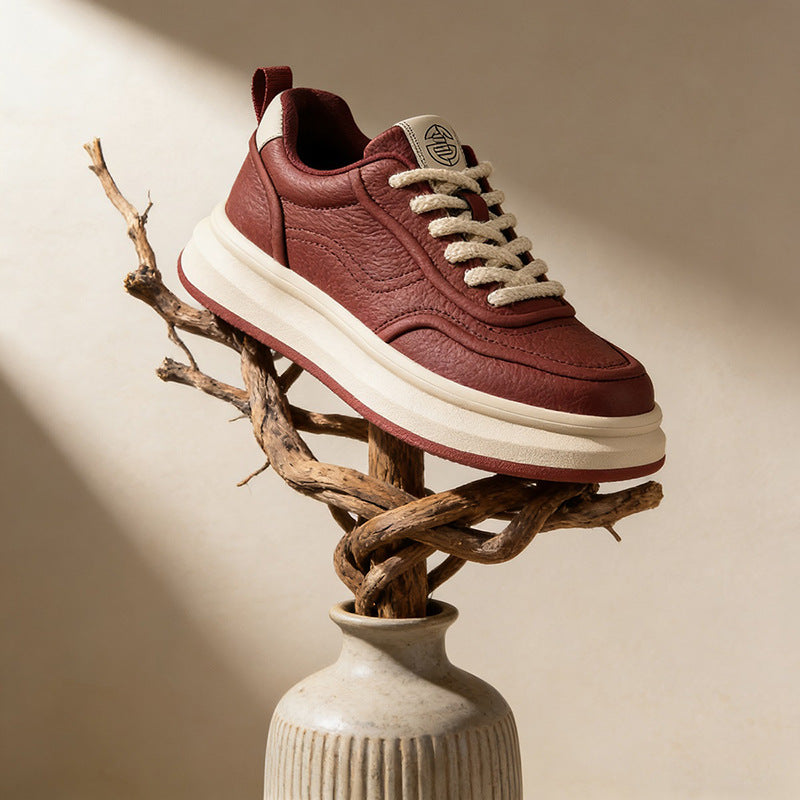 Men's Spring Korean Style Fashion Light Luxury Trendy Thick-soled Men's Board Shoes