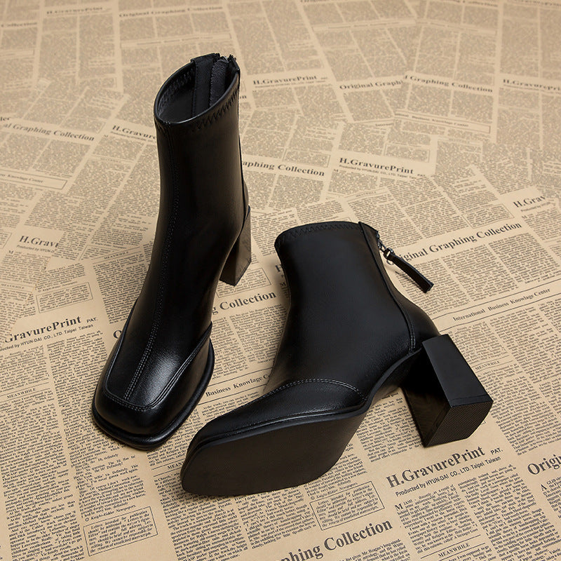 Women's Toe Booties Thin Single French Small Ankle Boots